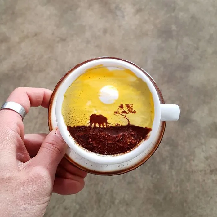 Soy un barista de Corea que crea arte sobre el café