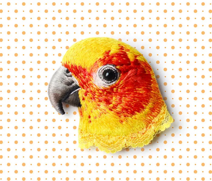 Incredibly Detailed Embroidered Bird Brooches By Paulina Bartnik