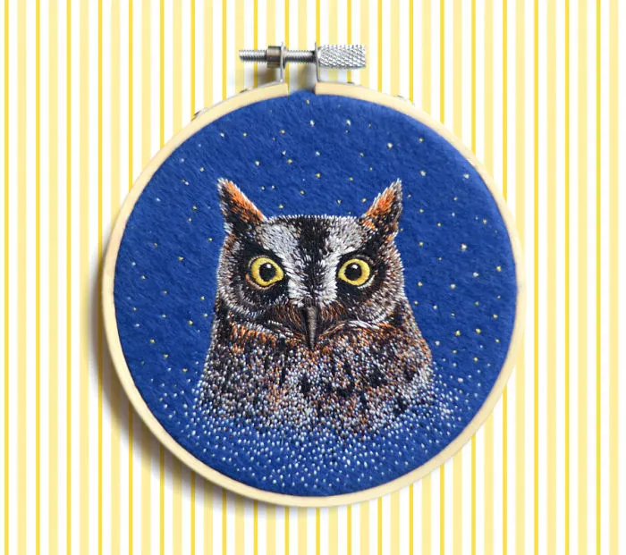 Incredibly Detailed Embroidered Bird Brooches By Paulina Bartnik