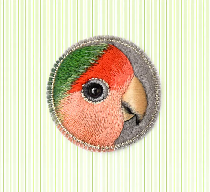 Incredibly Detailed Embroidered Bird Brooches By Paulina Bartnik
