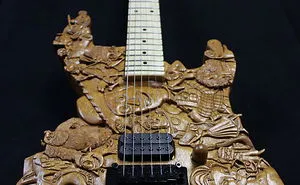This Is My "Disney Guitar" Handmade And Carved Out Of Mahogany And Maple