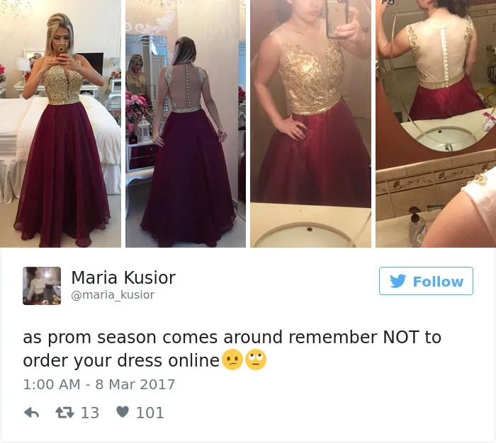Teens Are Sharing Prom Dresses They Regret Buying Online And It's Hilarious