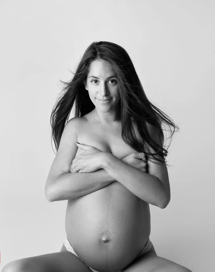 Pregnant And Proud - Maternity Semi-nude With A Wind Machine