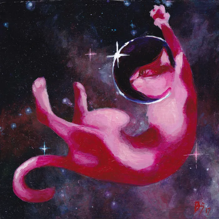 When I Get Tired Of Making Serious Art I Paint Cats In Space