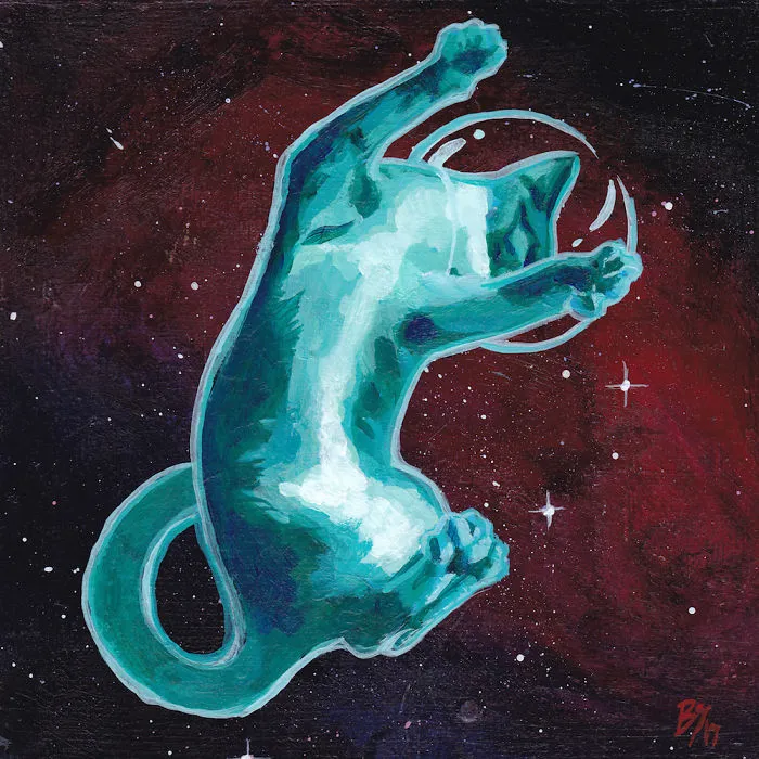 When I Get Tired Of Making Serious Art I Paint Cats In Space