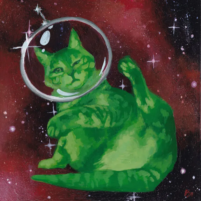 When I Get Tired Of Making Serious Art I Paint Cats In Space