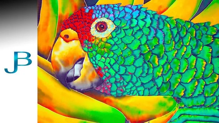 Exotic Birds Painted On Silk.
