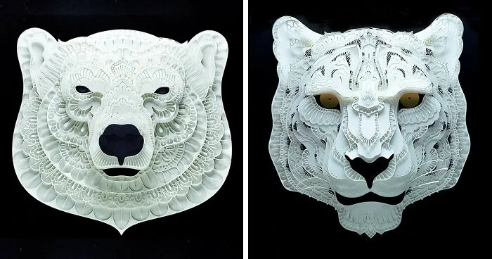 Incredibly Intricate Paper Cut-Outs Of Endangered Animals