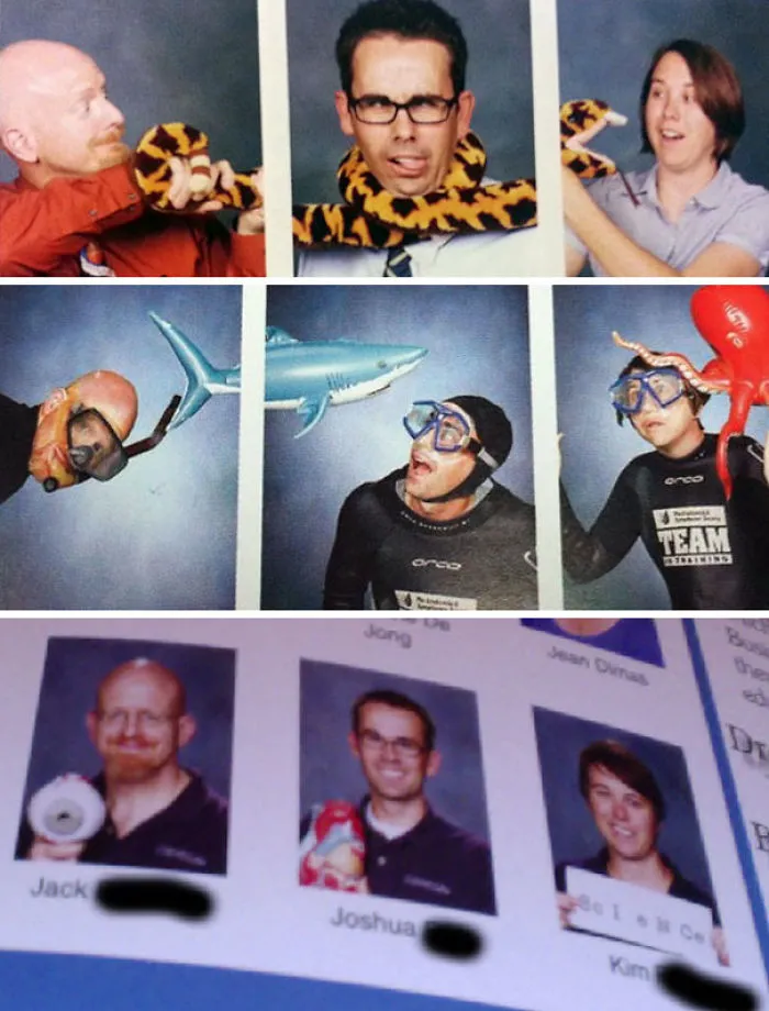 Three Teachers Always Come Up With Something New For Their Yearbook Pictures