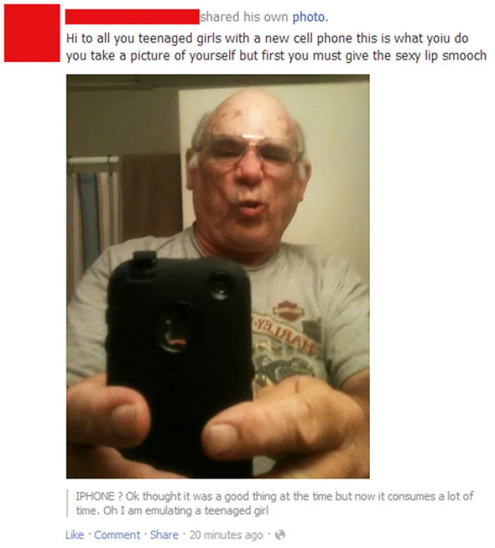 My Grandpa Just Got An Iphone And Fb Account, This Is The Result