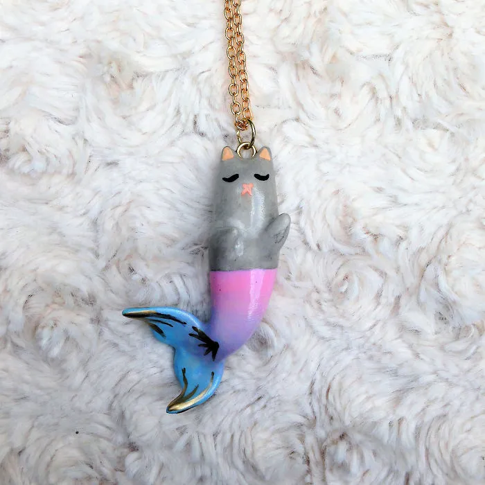 Purrmaid Necklaces By Girl And Her Cat