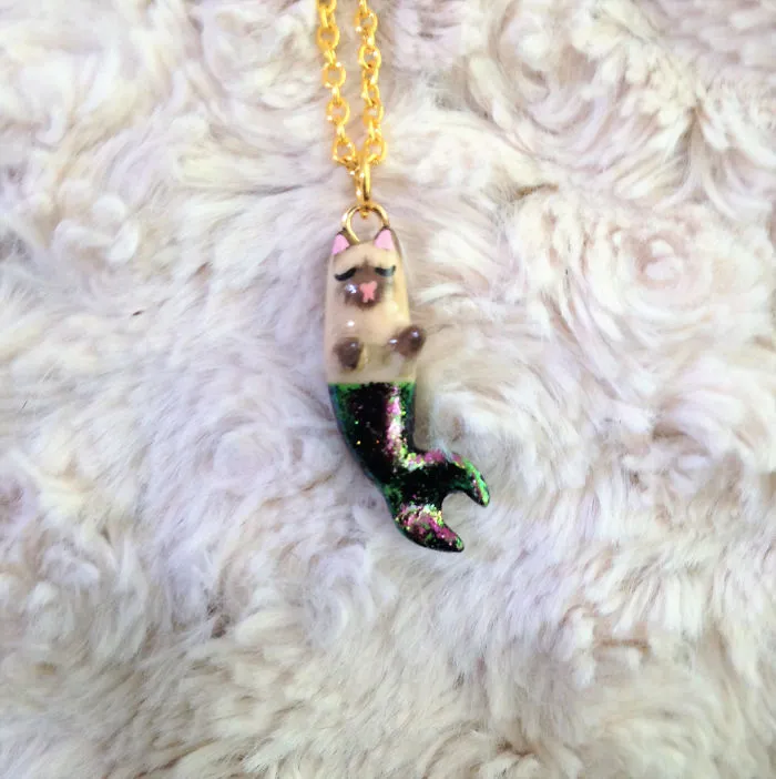 Purrmaid Necklaces By Girl And Her Cat