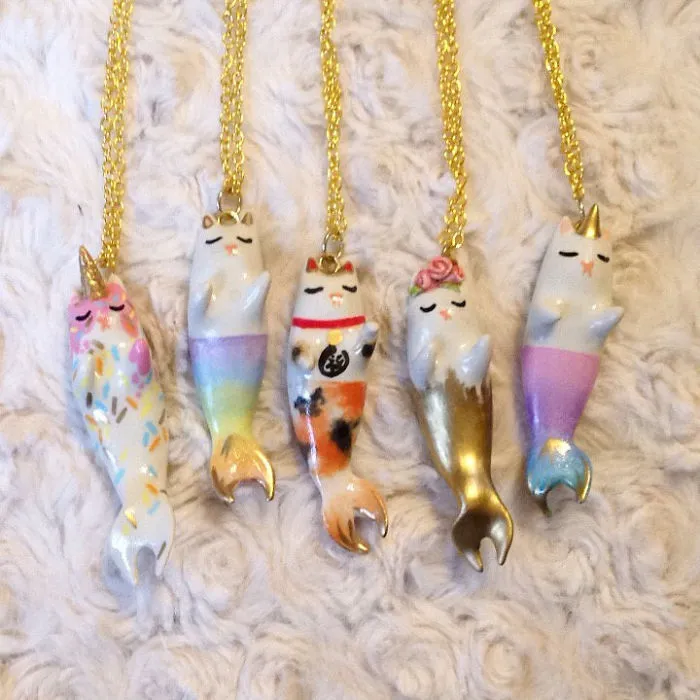 Purrmaid Necklaces By Girl And Her Cat