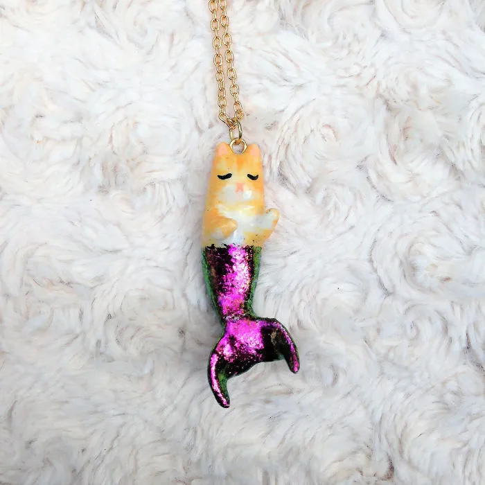 Purrmaid Necklaces By Girl And Her Cat