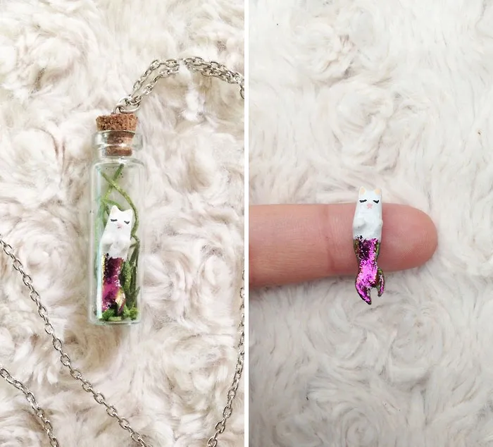 Purrmaid Necklaces By Girl And Her Cat
