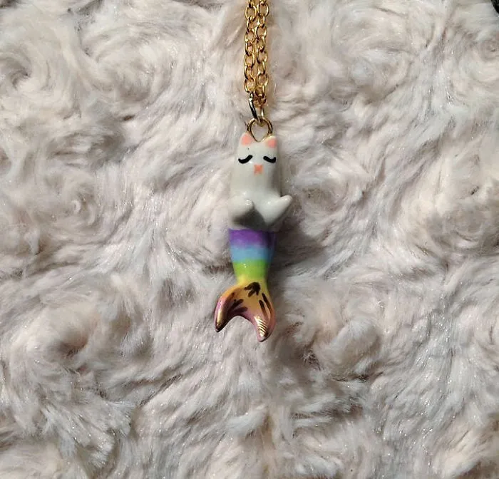 Purrmaid Necklaces By Girl And Her Cat