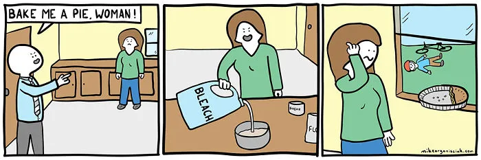 Comics about woman poisoning her husband