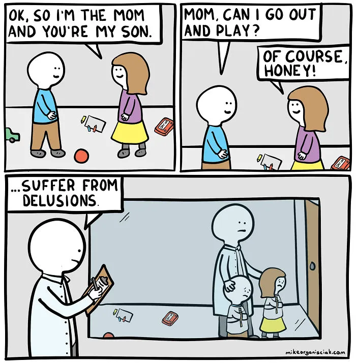 Comics about people with delusion