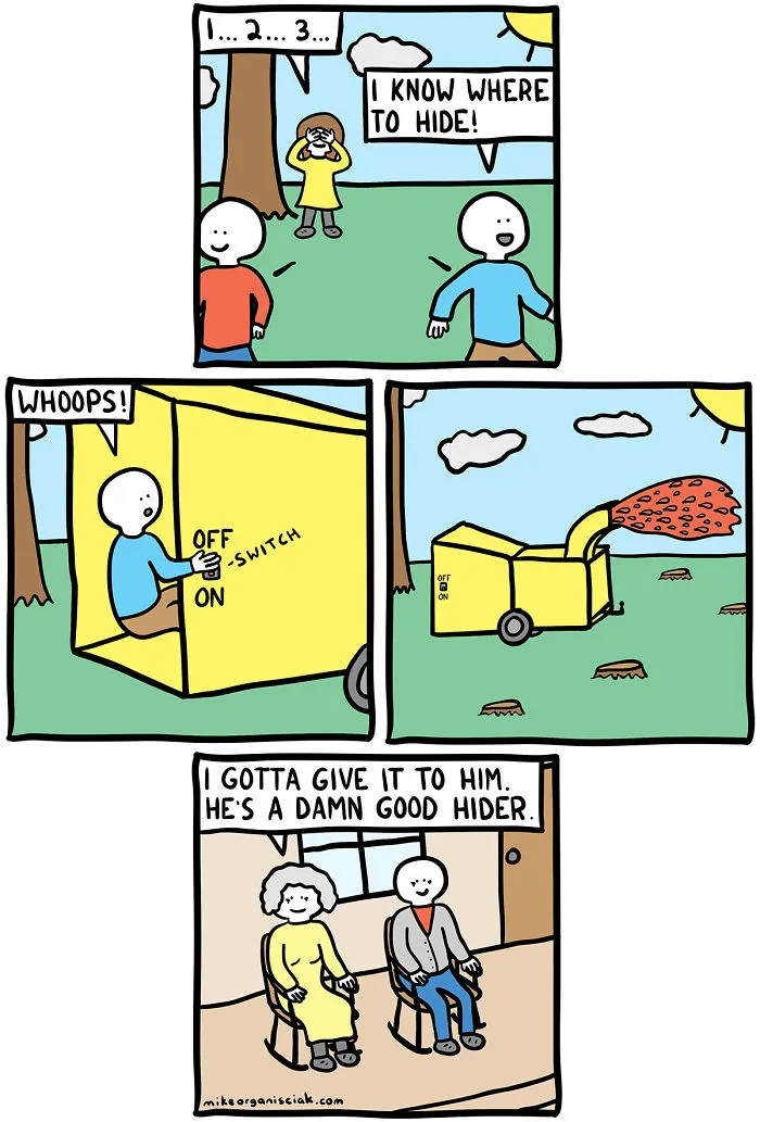 Comics about playing hide and seek 