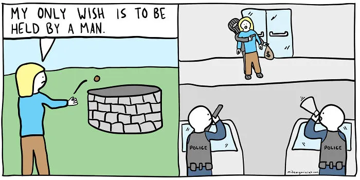 Comics about being held by a robber 