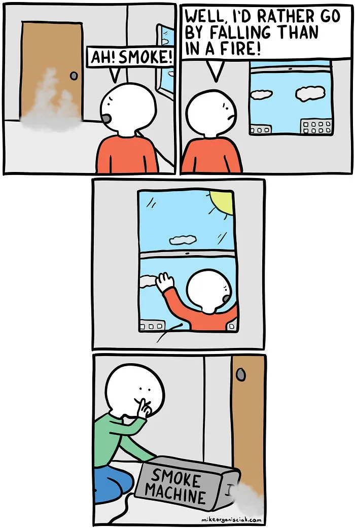 Comcis about the smoke machine 