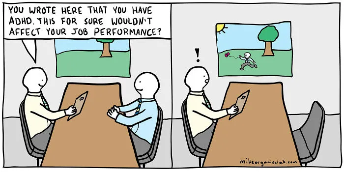 Comics about employee with ADHD 