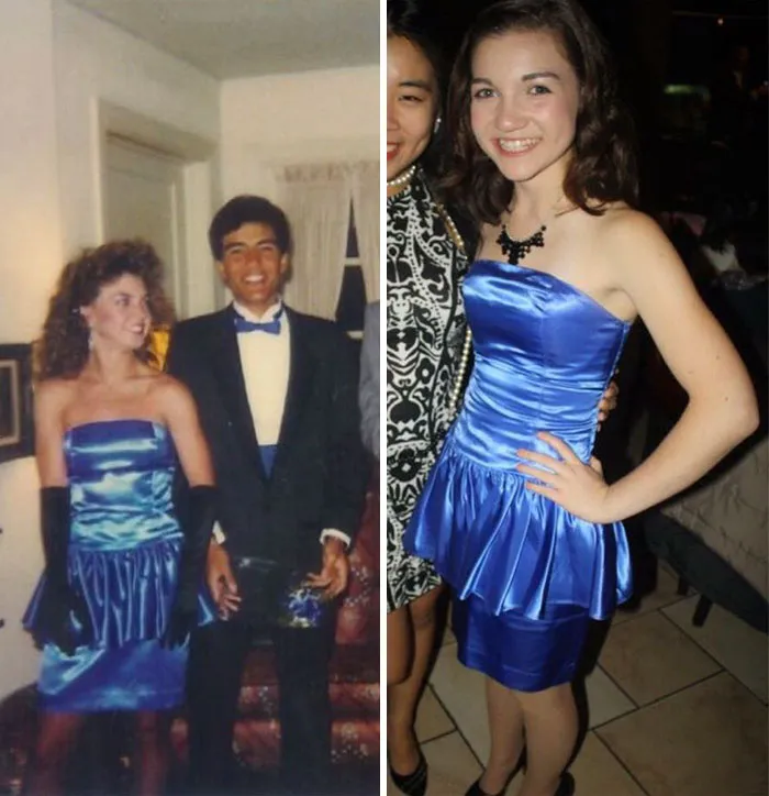 Mother And Daughter Wearing The Same Prom Dress