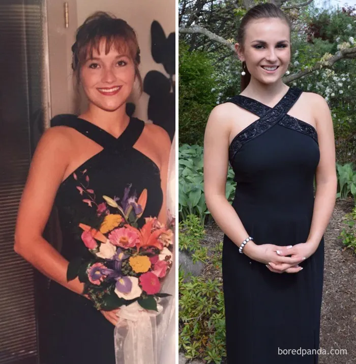 Mi hija se puso este vestido para su graduación. Lo compre para la boda de mi cuñada hace 20 años