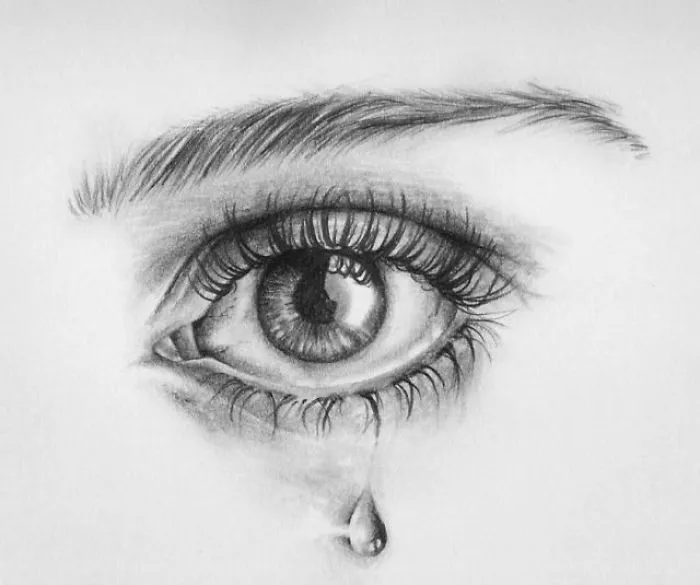 I Love Art So I Showed My Feelings By Drawing A  Crying Eye.
