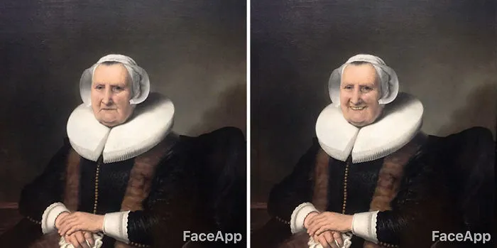Este hombre visitó un museo, pero los cuadros le parecieron muy serios y utilizó FaceApp para hacerles sonreír