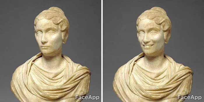 Este hombre visitó un museo, pero los cuadros le parecieron muy serios y utilizó FaceApp para hacerles sonreír