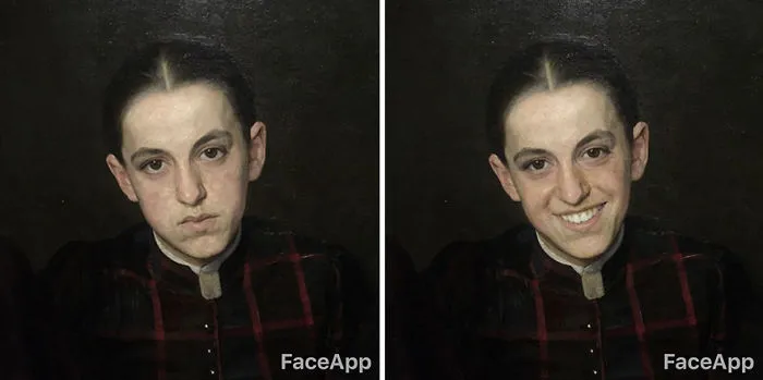 Este hombre visitó un museo, pero los cuadros le parecieron muy serios y utilizó FaceApp para hacerles sonreír