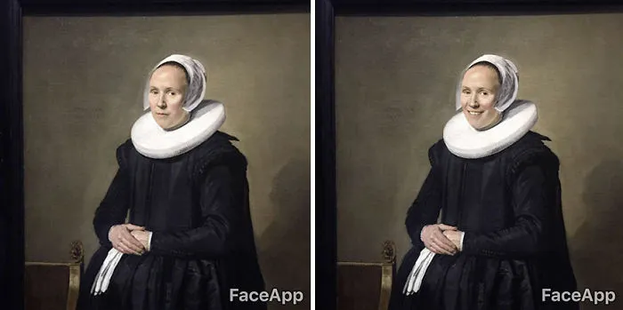 Este hombre visitó un museo, pero los cuadros le parecieron muy serios y utilizó FaceApp para hacerles sonreír