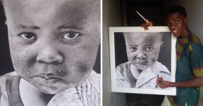 I Drew A Hyper-Realistic Portrait Using A Graphite And Charcoal Pencil
