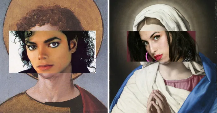 I Put Faces Of Dead Celebrities On Religious Paintings To Show The Icons Of The New Generation
