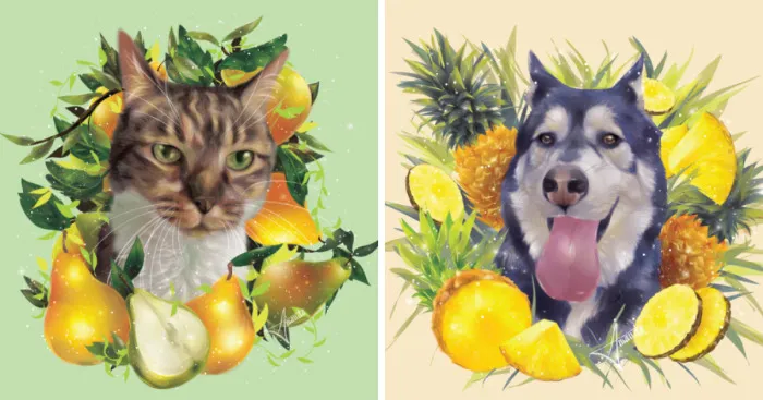 I Illustrate Pets Surrounded By Food