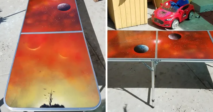 I Made This Custom Painted 8ft Beer Pong Table