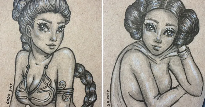 I Missed Carrie Fisher So I Drew Few Portraits Of Princess Leia