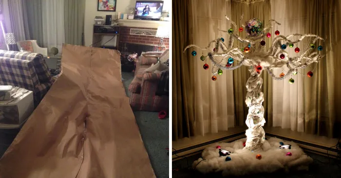 We Made A Christmas Tree Out Of A 15 Foot Paper Bag