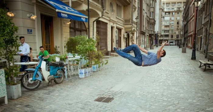 I Captured My Falling Friend In Bucharest And We Got Strange Looks From The Passers-By