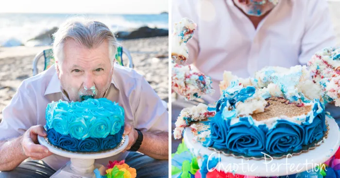 I Made My Dad Do A Cake Smash For His 70th Birthday