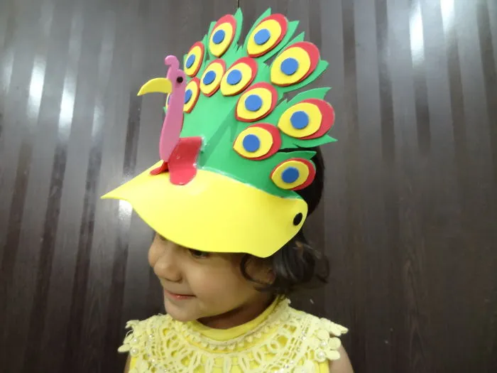 I Made This Peacock Cap From Foam Sheets