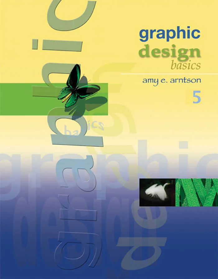 Colorful book cover with playful typography and a butterfly, showcasing graphic design elements.
