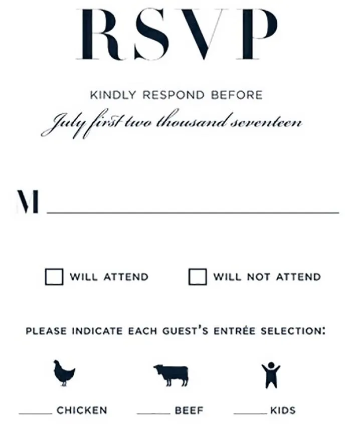 Our Wedding Is Going To Have Three Delicious Meal Choices