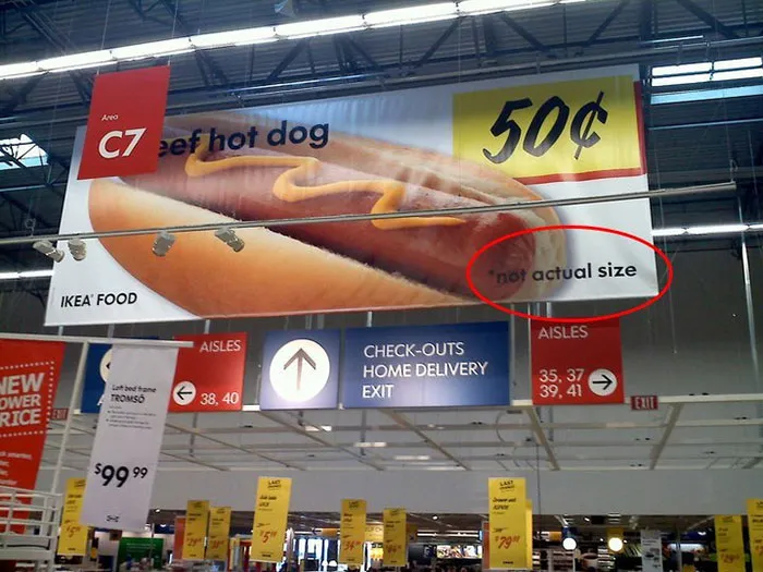 Perrito caliente, este no es el tamaño real