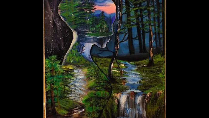 My Double Exposure Acrylic Painting
