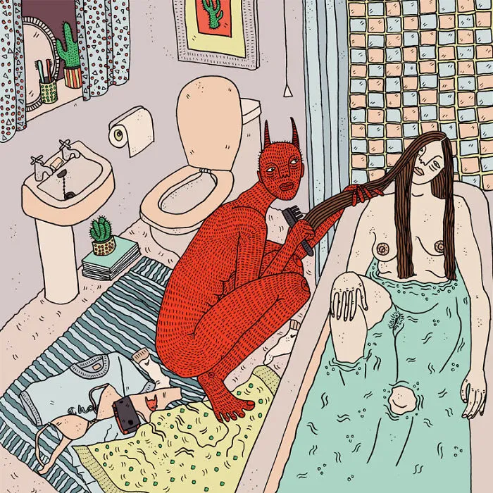 10+ Ilustraciones honestas de mujeres modernas y sus demonios, por Polly Nor (NSFW)