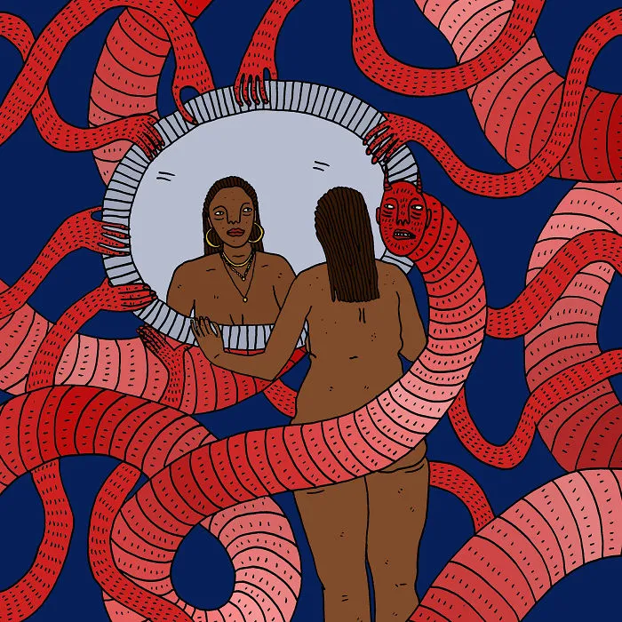 10+ Ilustraciones honestas de mujeres modernas y sus demonios, por Polly Nor (NSFW)