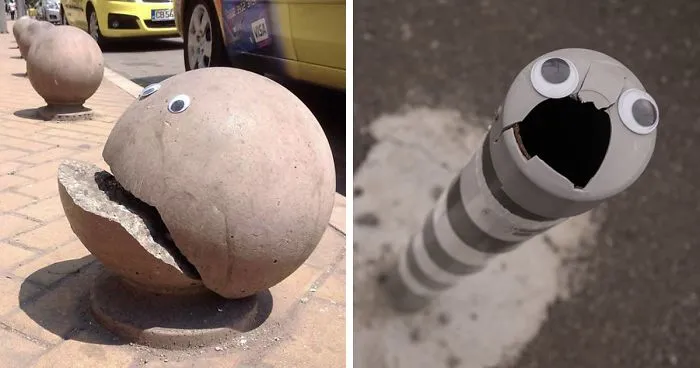 Someone In Bulgaria Is Putting Googly Eyes On Broken Street Objects, And It's Even Better Than Fixing Things