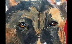 I Was Asked By The French Embassy To Paint A "Gift For France" Of Their First Fallen Police K9 Who Was Killed During The Isis Attacks In Paris. I Spent 237 Hours Bringing K9 Diesel "Back" On Canvas.